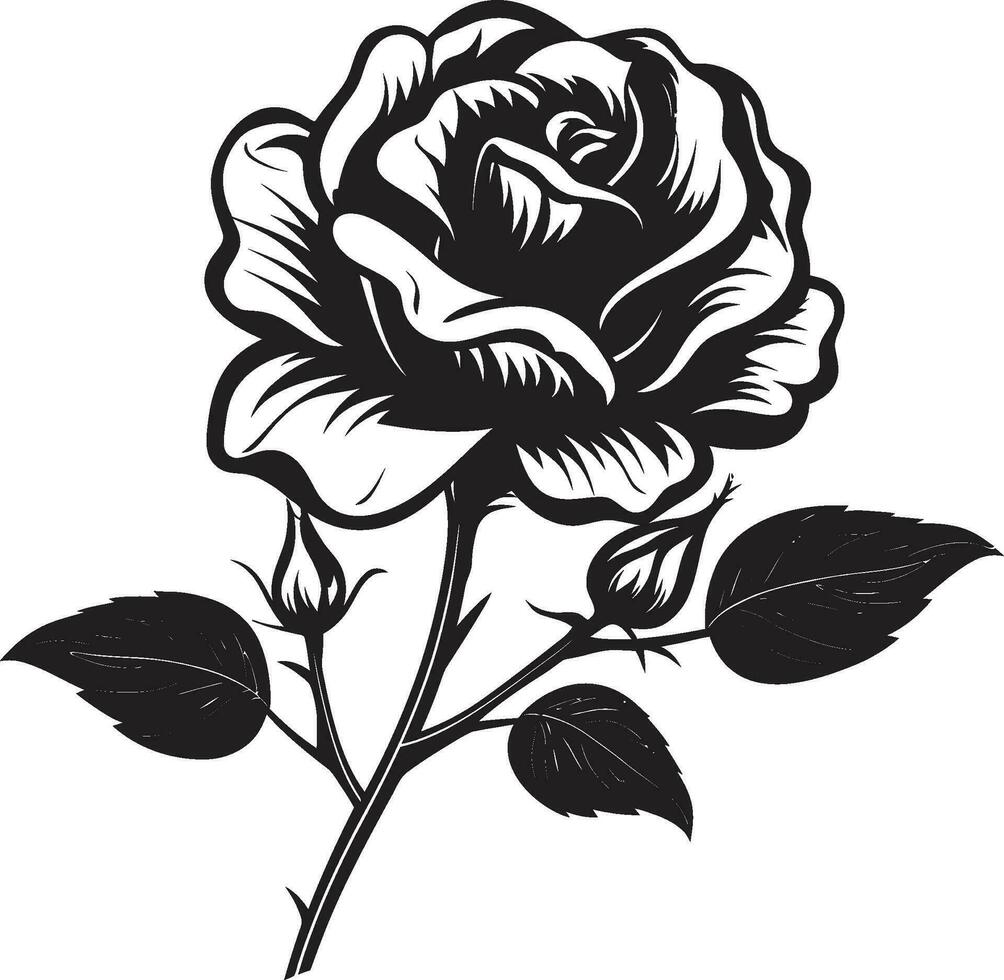 nature serenità rosa simbolo nel monocromatico emblematico fioritura fascino logo design vettore