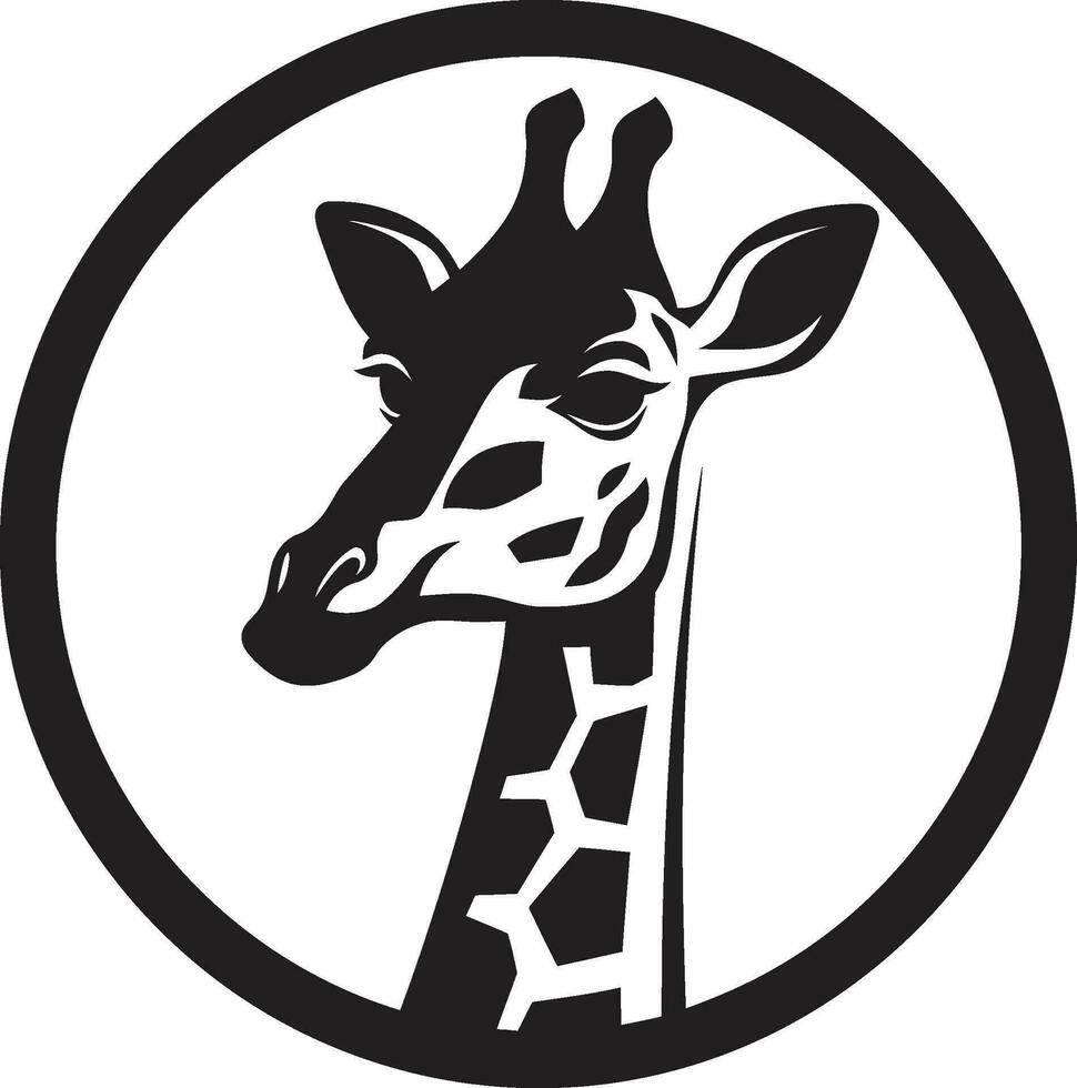 emblematico grazia nero giraffa vettore grazioso savana icona logo design
