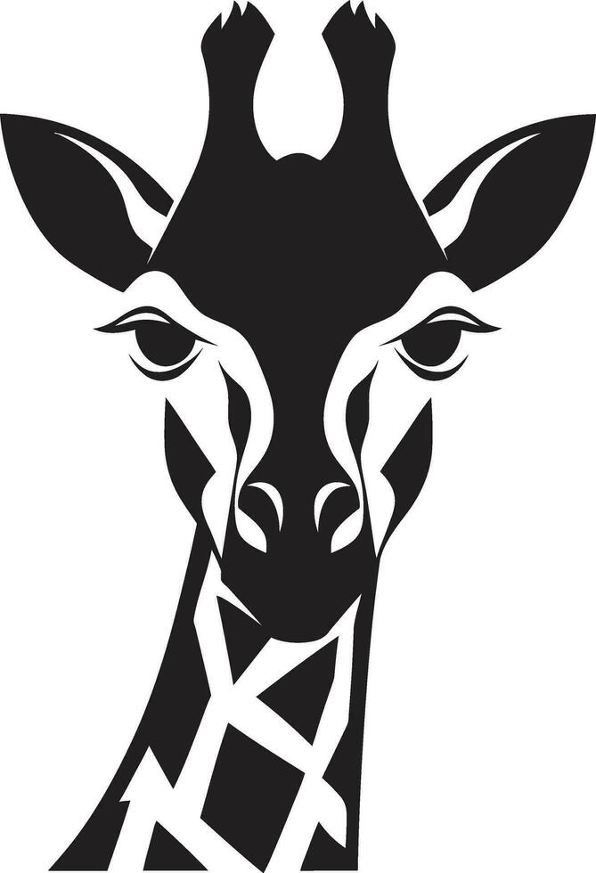 africano serenità minimalista giraffa emblema nature torreggiante bellezza vettore giraffa