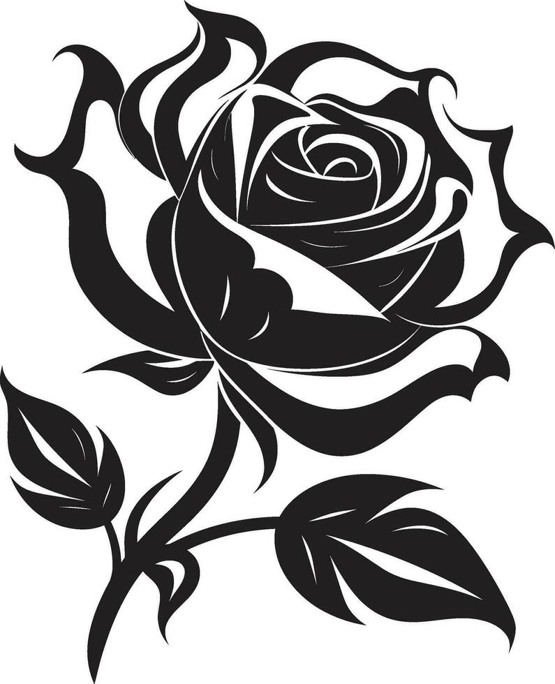 floreale maestà di Rose elegante icona senza tempo icona di amore nel monocromatico rosa silhouette vettore
