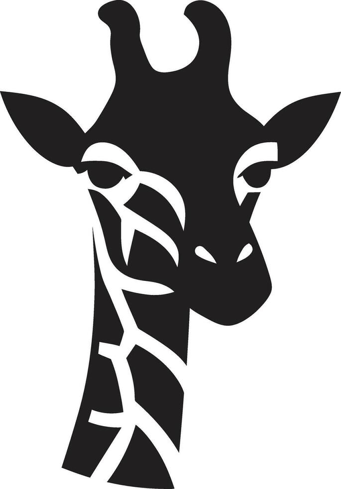 maestoso africano eleganza nero emblema senza tempo safari simbolo giraffa design vettore