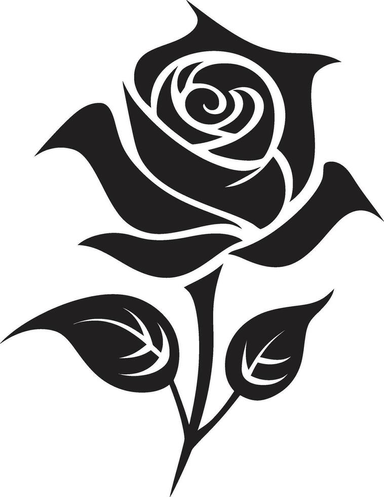 senza tempo floreale maestà moderno rosa emblema regale fiorire icona monocromatico logo vettore