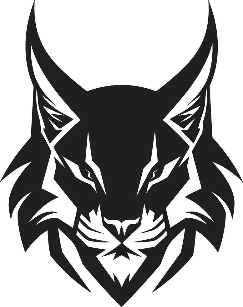 grazioso felino silhouette iconico emblema stalker emblematico maestà monocromatico design vettore