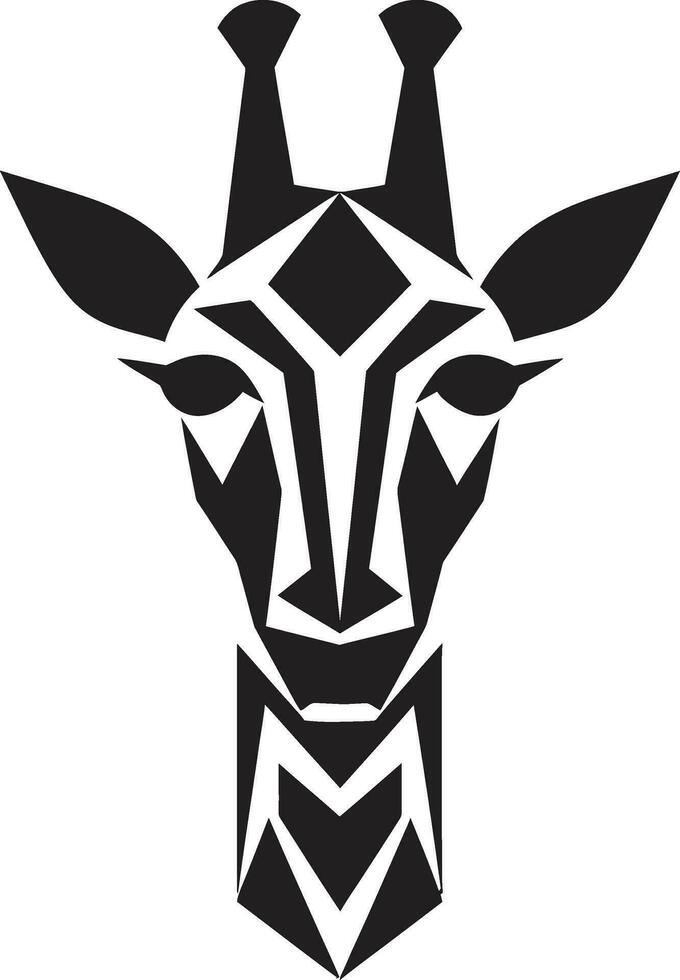 Impressionante giraffa silhouette icona design nobile collo bellezza vettore logo
