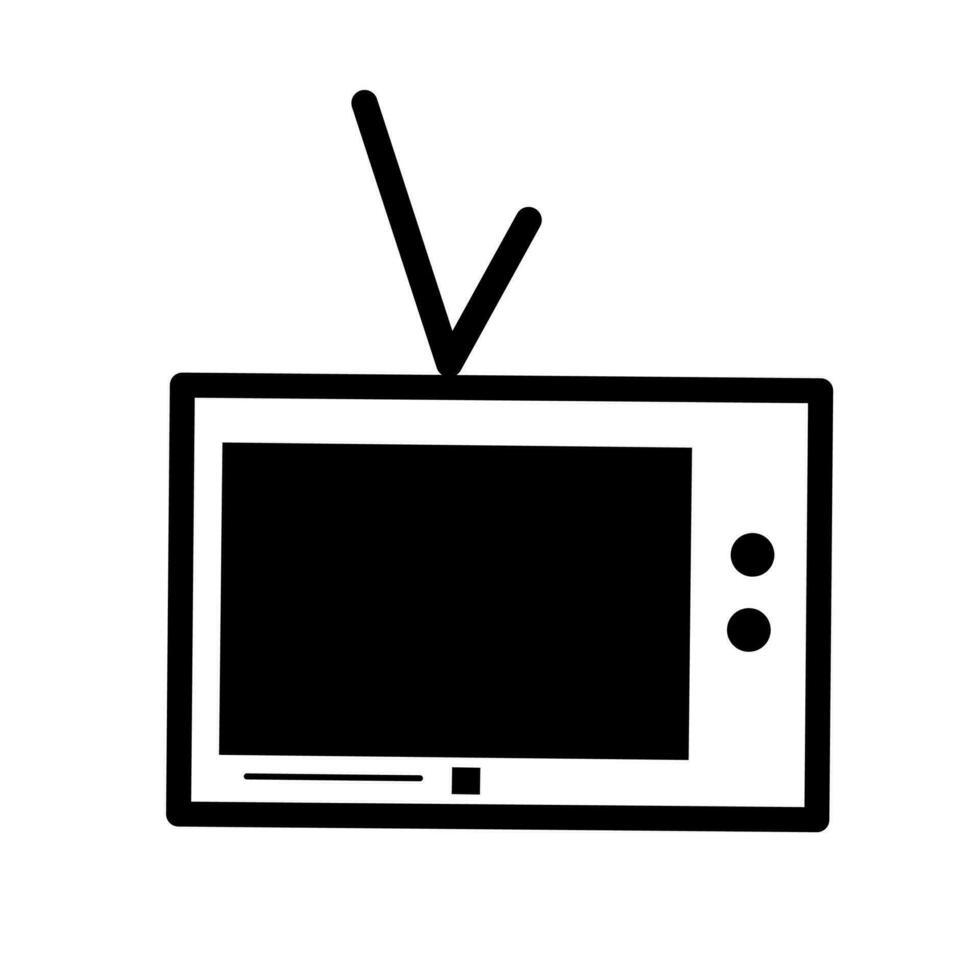 illustrazione della televisione nera vettore