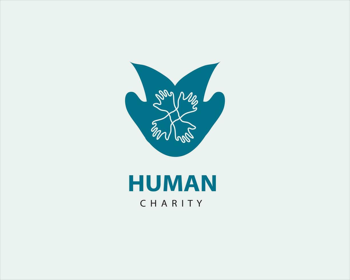 professionale blu beneficenza e fondazione logo design vettore