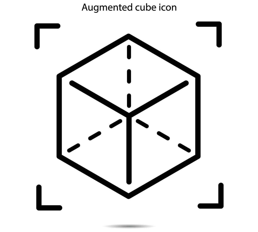 Augmented cubo icona, vettore illustrazione