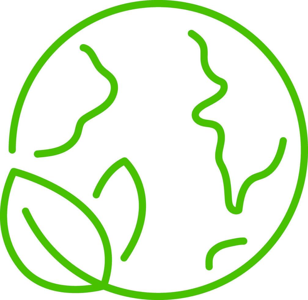 verde mondo linea icona illustrazione vettore