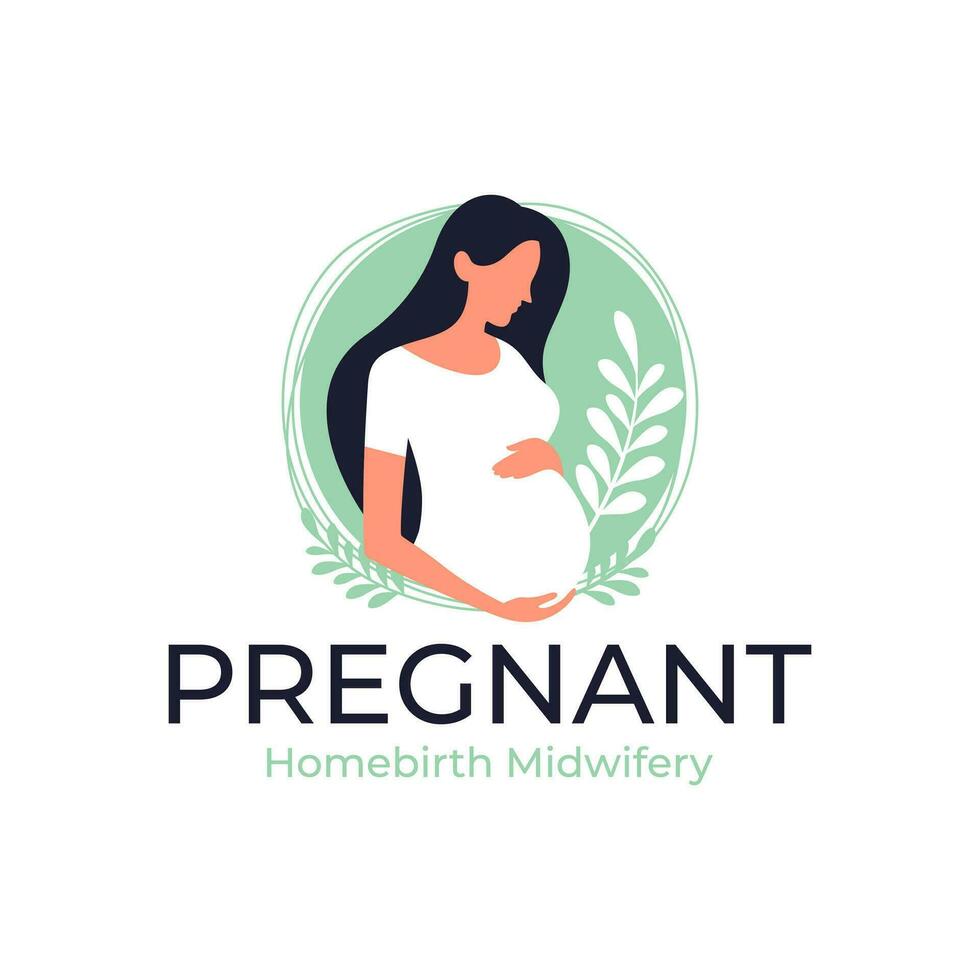gravidanza logo incinta donna materno vettore illustrazione