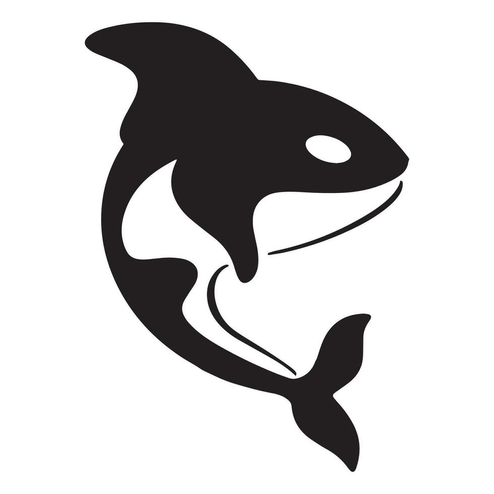 semplice nero orca balena animale modello logo creativo design. uccisore subacqueo animale. logo per attività commerciale, identità e marchio. vettore