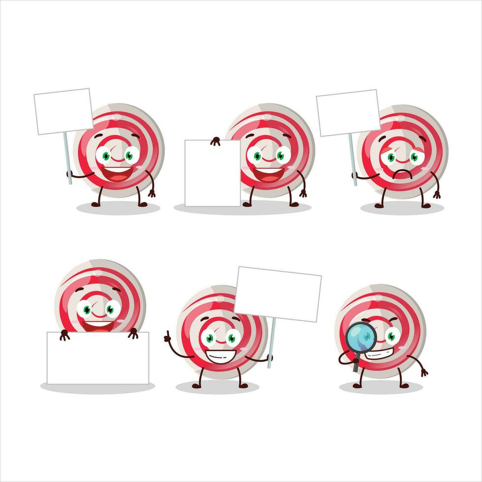 spirale bianca caramella cartone animato personaggio portare informazione tavola vettore