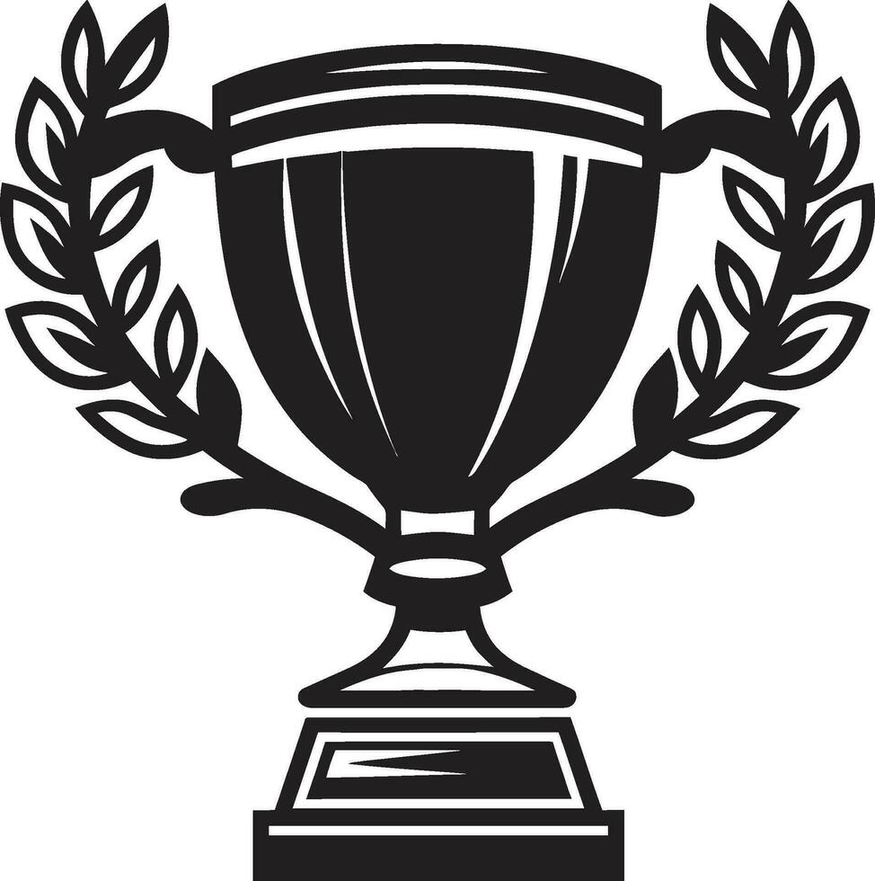 minimalista vittoria arte monocromatico emblema icona di eccellenza trofeo vettore logo
