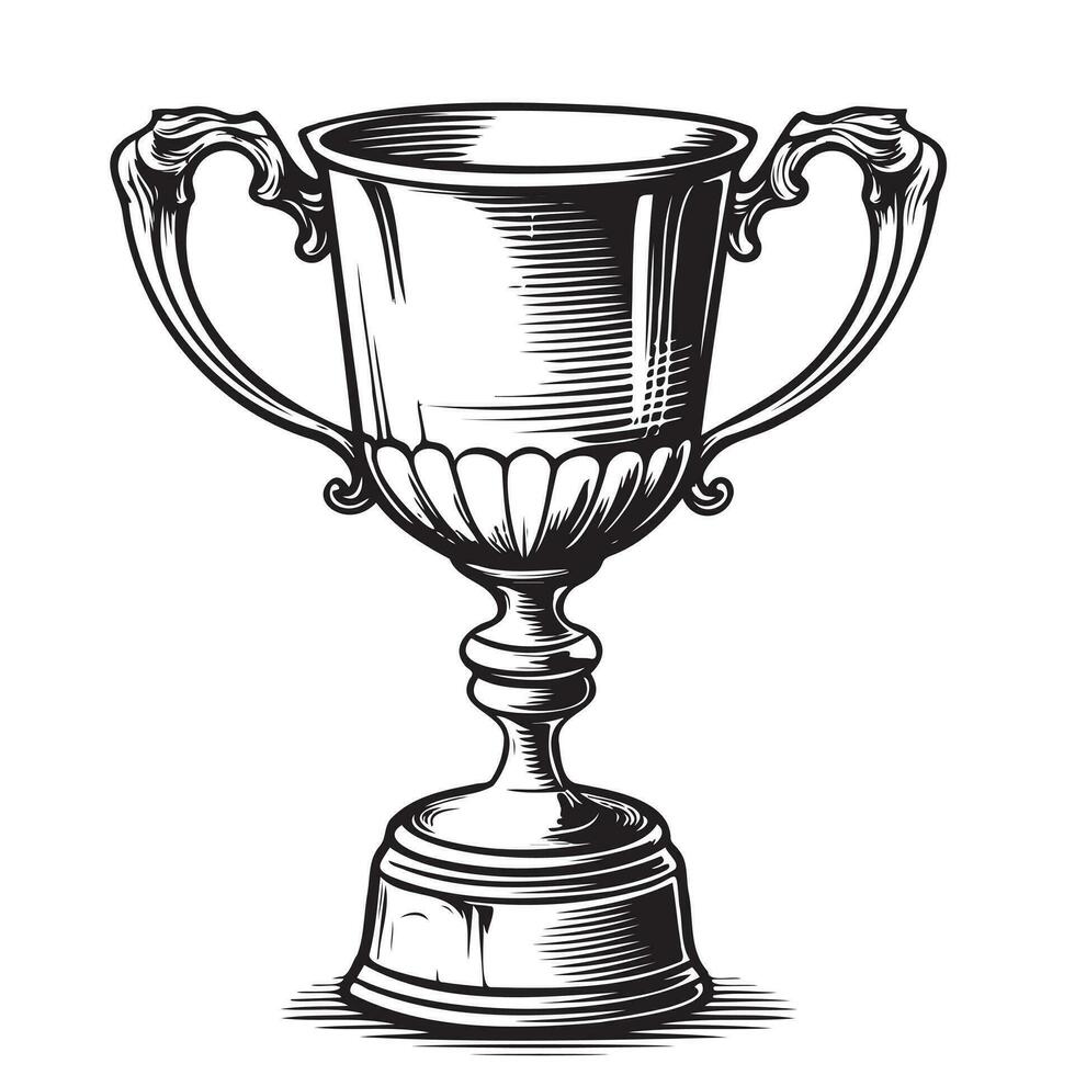 sport trofeo schizzo scarabocchio. mano disegnato vincitori premio su lavagna sfondo. vettore