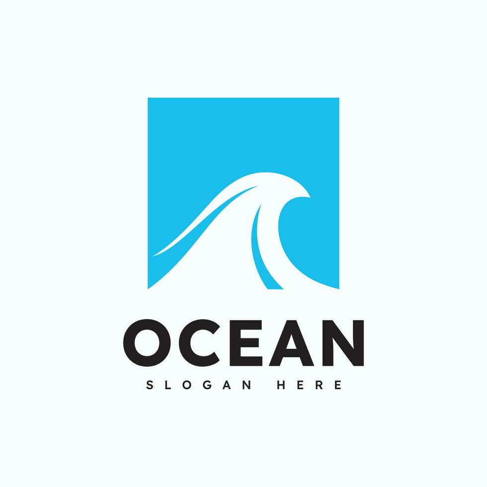 oceano onda logo modello vettore, oceano semplice e moderno logo design vettore