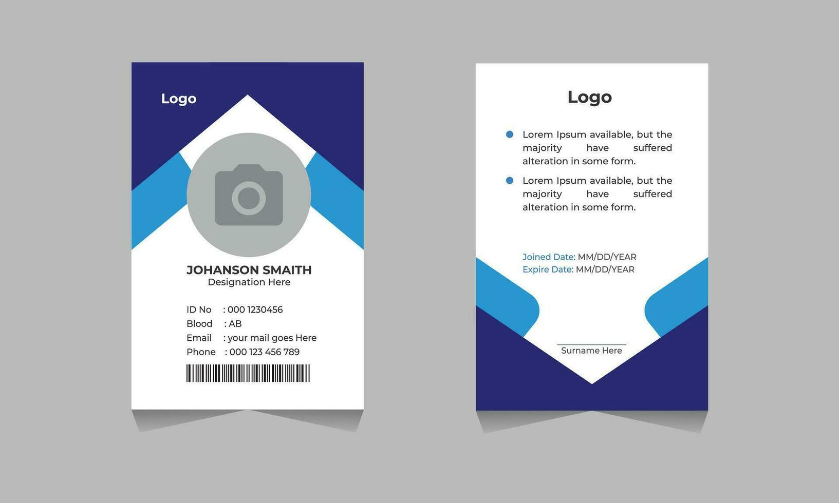 semplice id carta modello design con vettore file gratuito vettore