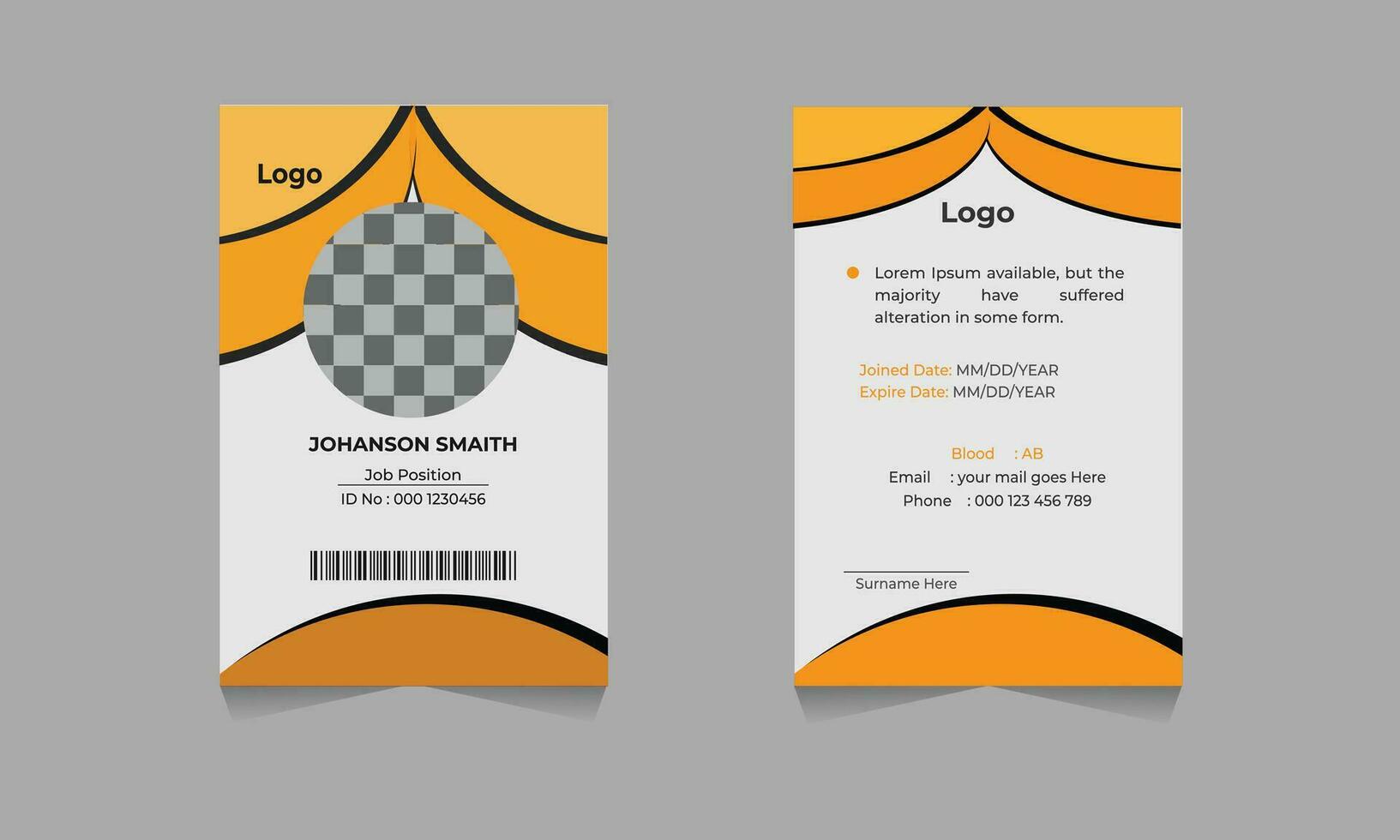 semplice id carta modello design con vettore file gratuito vettore