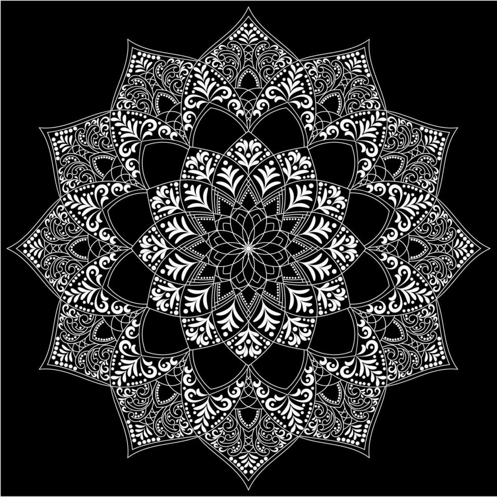 mehndi alcanna disegno circolare mandala modello per tatuaggio, decorazione premio Prodotto manifesto o la pittura. decorativo ornamento nel etnico orientale stile. schema scarabocchio mano disegnare illustrazione. vettore