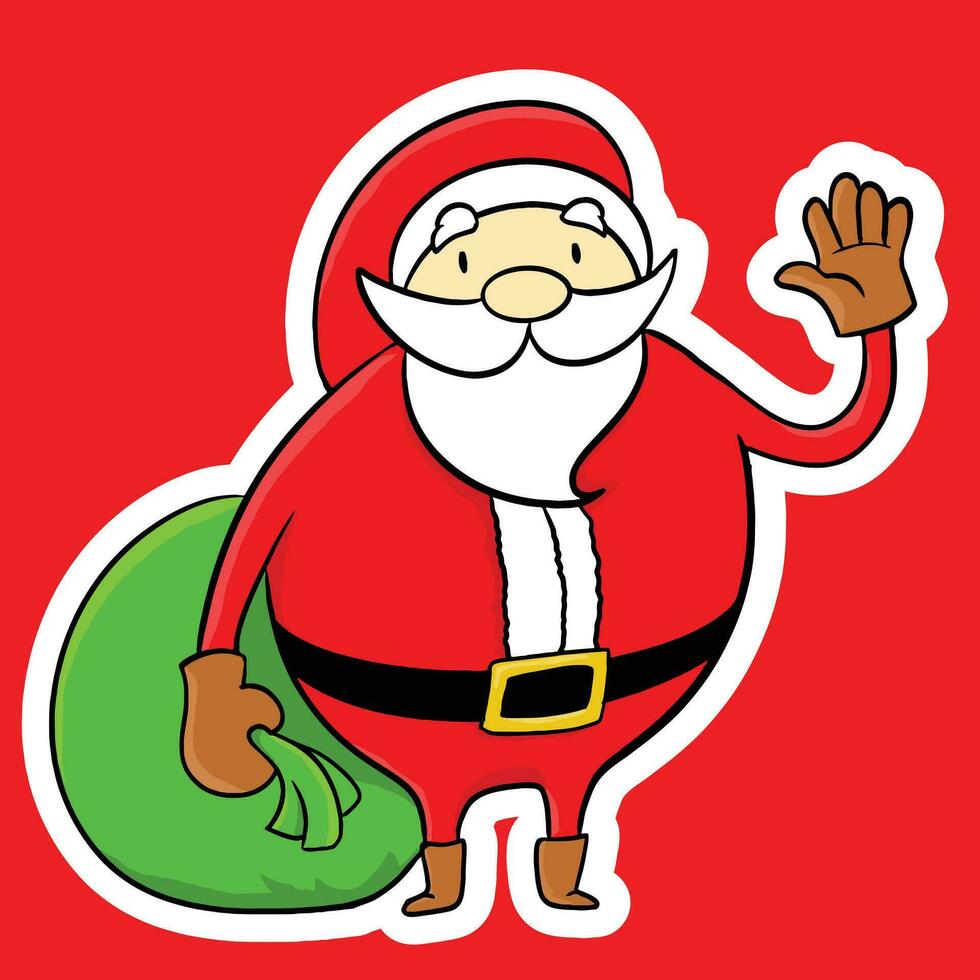 Santa Claus contento disegnare vettore