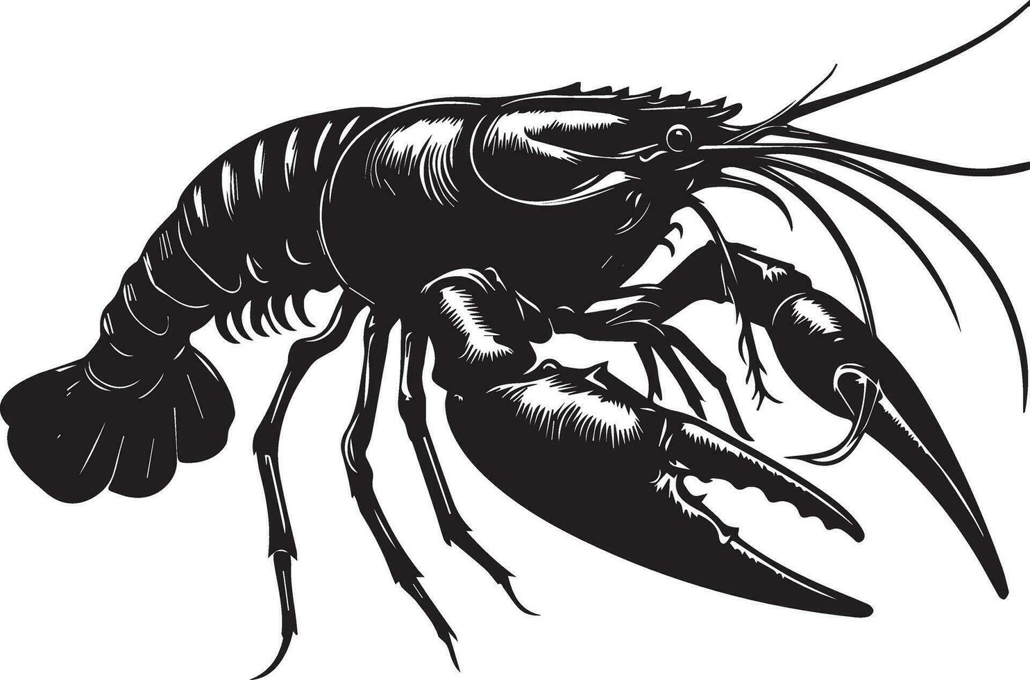 yabby vettore silhouette