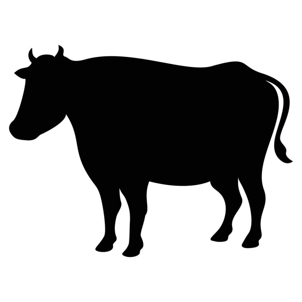mucca silhouette design. agricoltura animale cartello e simbolo. vettore