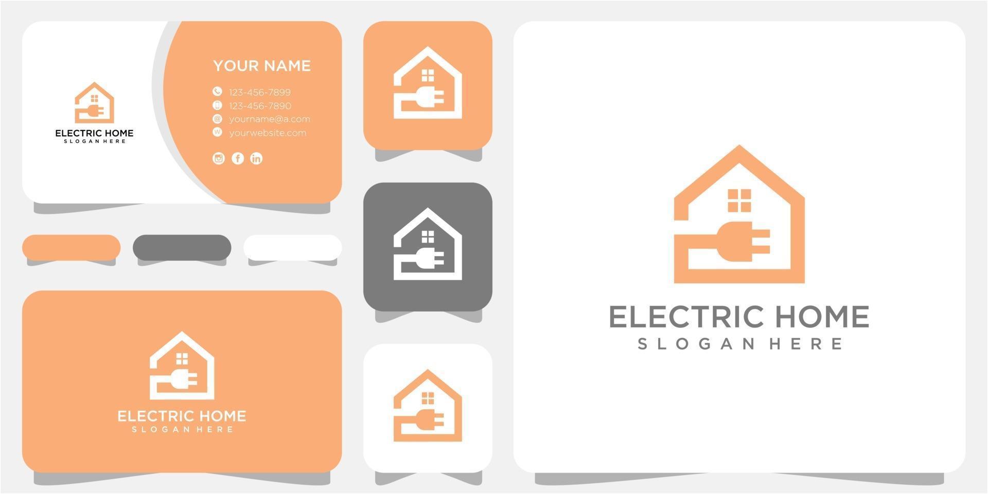 modello di progettazione del logo elettrico per la casa. logo elettrico. vettore