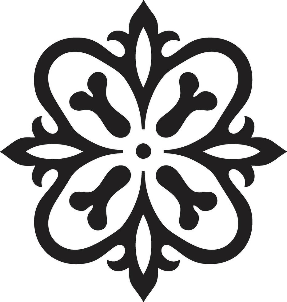 squisito simmetria Arabo logo design con florals Arabo tesori svelato nero floreale piastrelle vettore