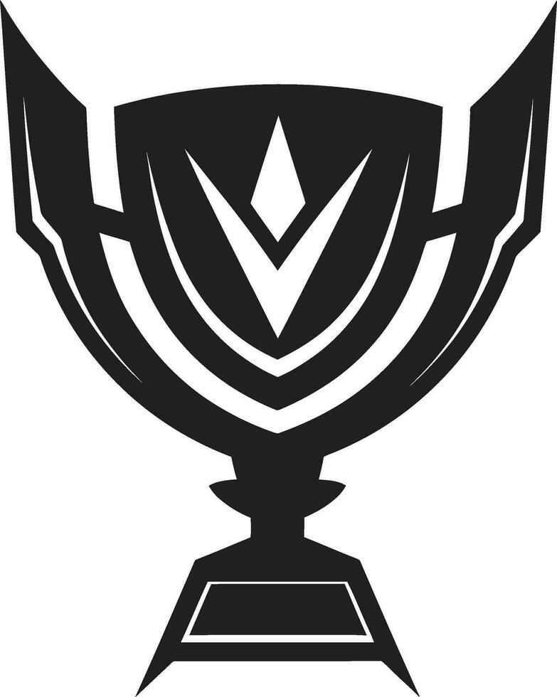 elegante simbolo di vittoria vettore trofeo silhouette trionfante eccellenza nel monocromatico emblematico design