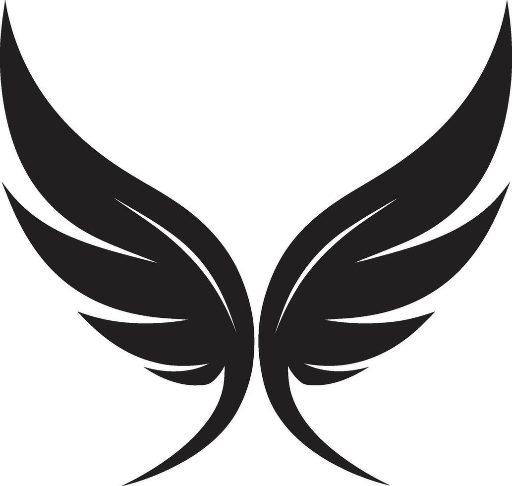 emblema di spiriti serenità angelo Ali logo design elegante divine eccellenza moderno emblema con nero sfondo vettore