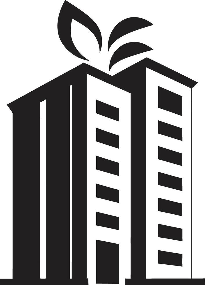 elegante vivente nel il città appartamento edificio emblema urbano fascino nel nero iconico appartamento logo vettore