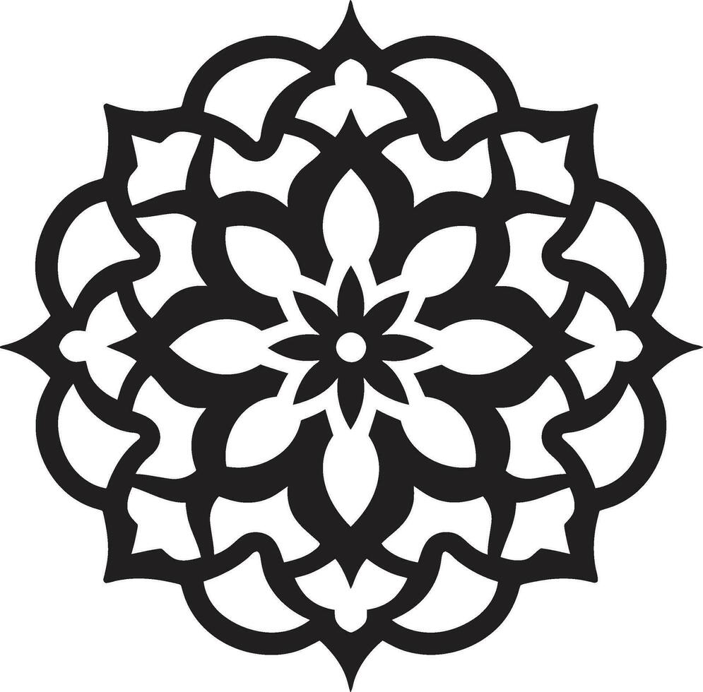 Arabo Magia nel vettore nero floreale piastrelle emblema elegante Arabo floreale modelli logo design nel nero