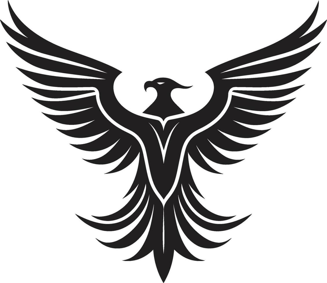 aereo supremazia nero aquila design logo iconico maestà scatenato nero emblema design vettore