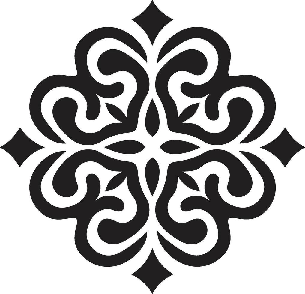 nero e oro Arabo floreale emblema nel vettore Arabo eleganza nel monocromatico floreale piastrelle icona