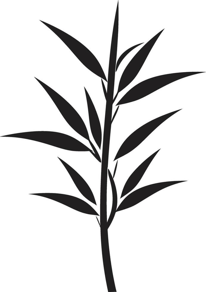 bambù zen serenità scatenato nero emblema nel nero vettore abilità artistica ridefinito naturale armonia con nero bambù pianta logo