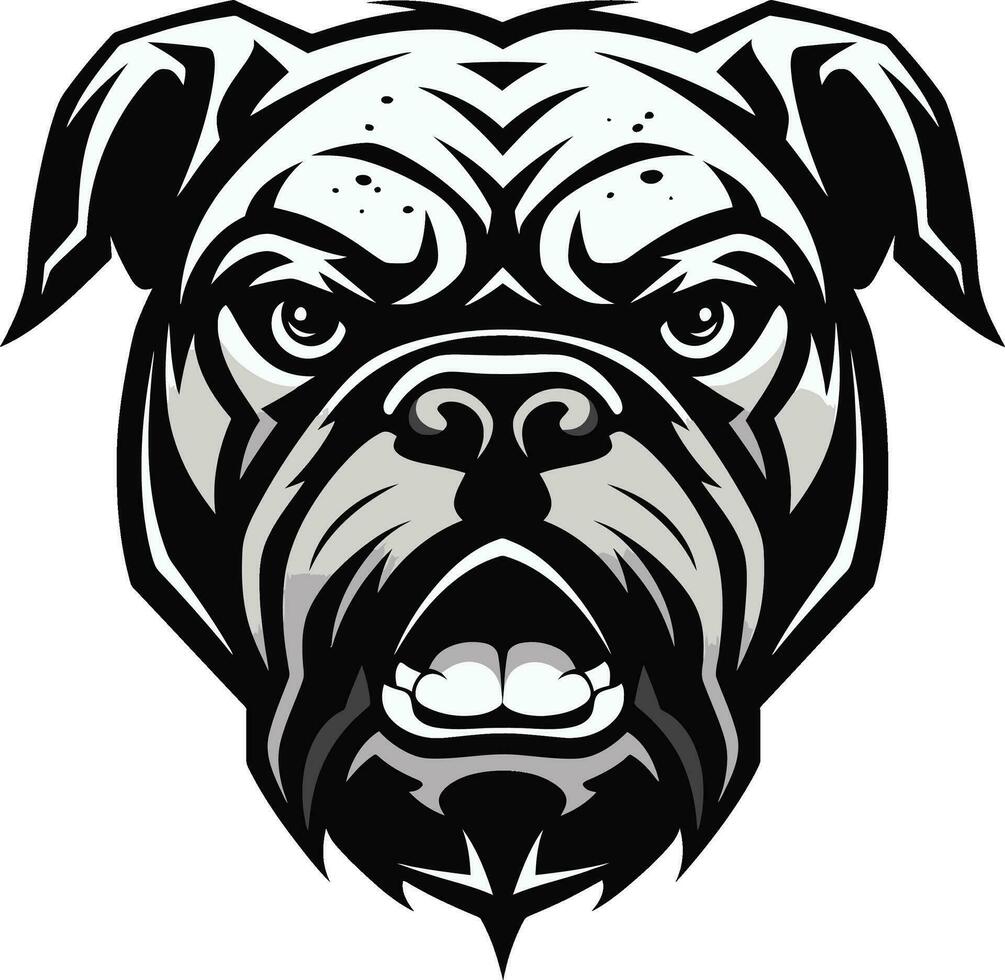 canino coraggio vettore icona nel nero vettore abilità artistica svelato bulldog emblema