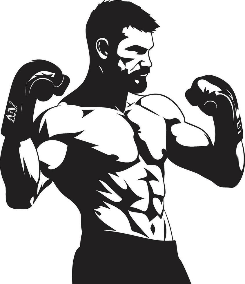 combattenti spirito vettore icona nel nero vettore abilità artistica svelato boxe uomo emblema