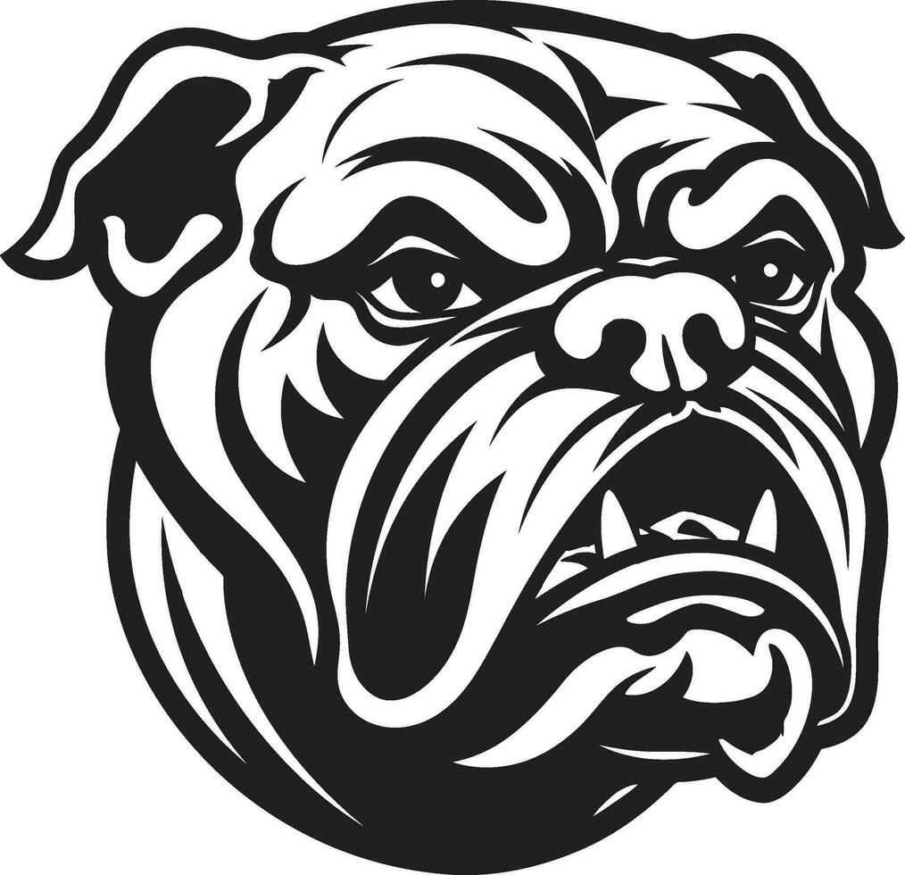 nero e dinamico bulldog vettore simbolo maestoso portafortuna bulldog logo