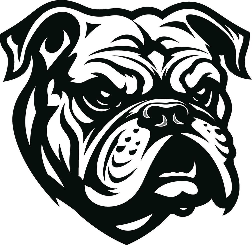 potente canino vettore icona nel nero vettore abilità artistica bulldog emblema nel nero