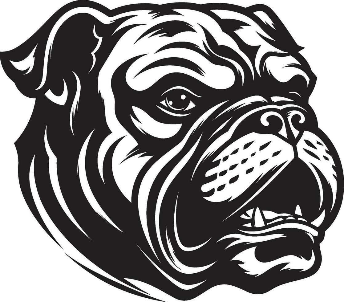 vettore abilità artistica ridefinito bulldog emblema bulldog tenacia svelato nero logo con bulldog