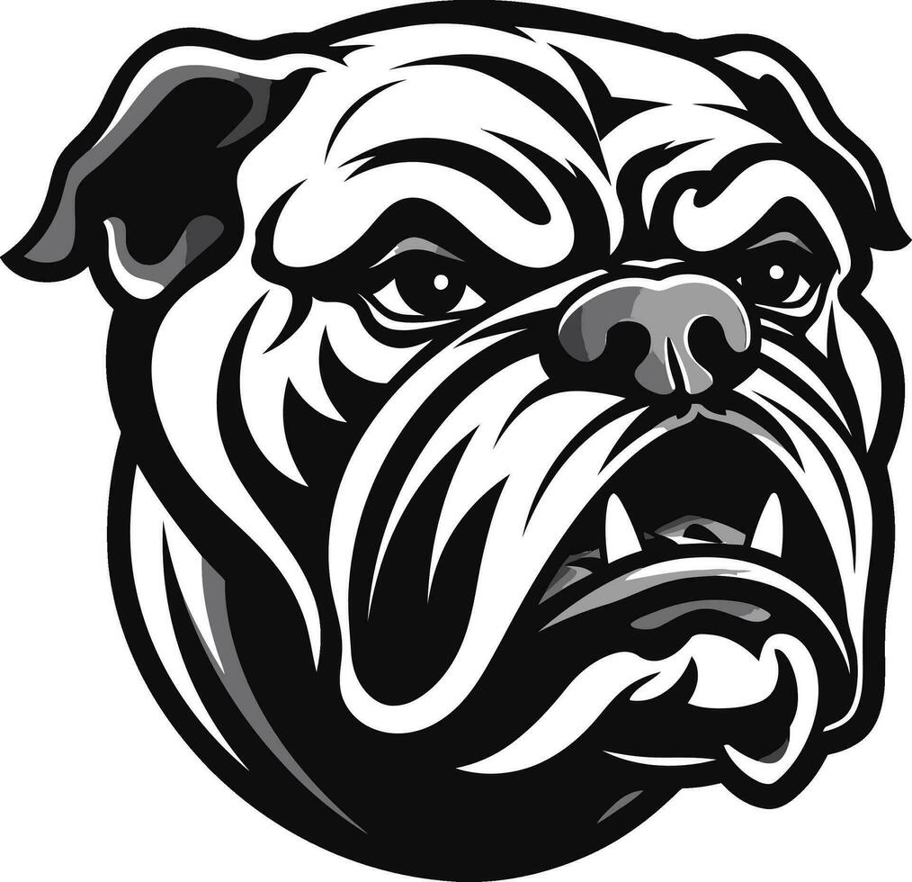 iconico forza scatenato nero emblema design nero e dinamico bulldog vettore simbolo