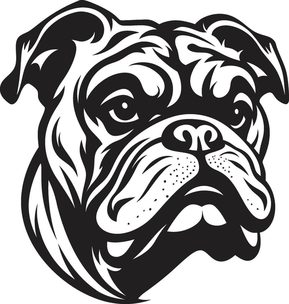 cane eleganza nel monocromatico nero vettore icona vettore abilità artistica ridefinito bulldog emblema