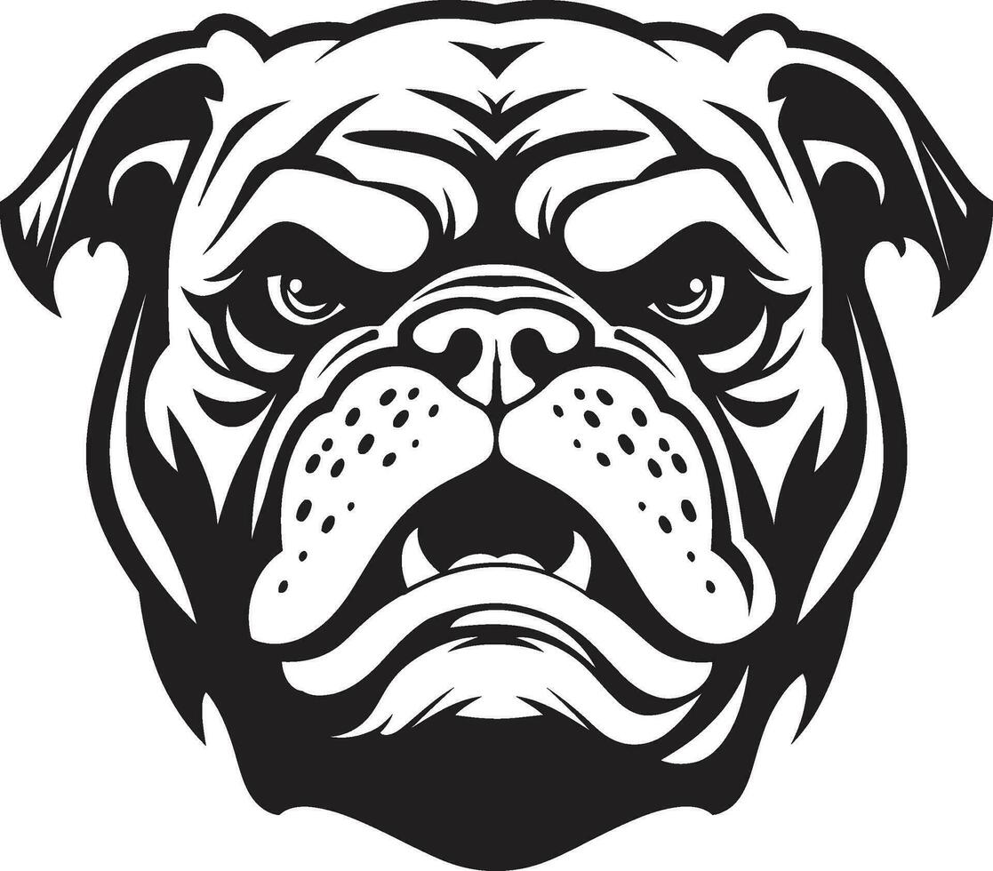 iconico bulldog vigore vettore design nel nero vittorioso emblema nero bulldog icona nel vettore