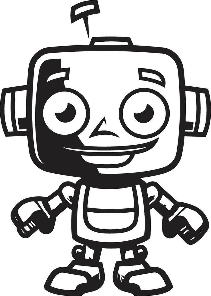 Gizmo Gladiatore il elegante miniatura robot icona ebano enforcer un' spazio età portafortuna nel vettore