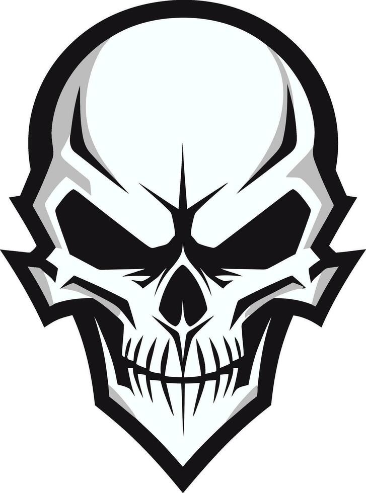 sinistro ombreggiato cranio simbolo ossidiana morti marchio vettore logo