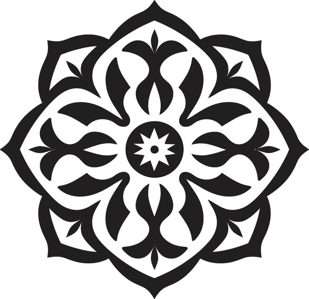 squisito simmetria nel Arabo arte nero floreale piastrelle arabesco modelli ridefinito Arabo logo nel nero vettore