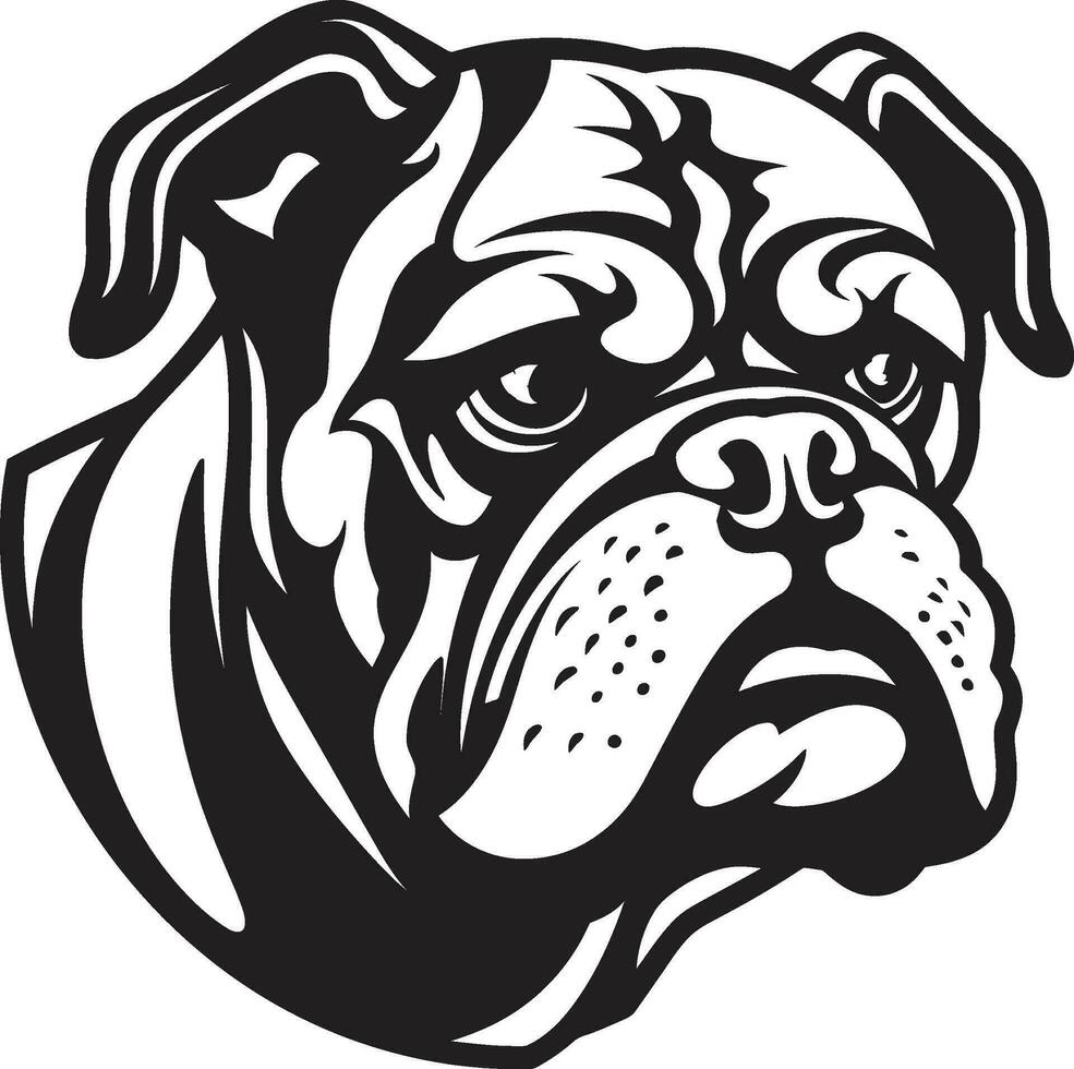 vittorioso emblema nero bulldog icona nel vettore bulldog grandezza nero logo con iconico energia