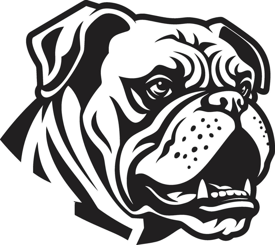 iconico bulldog vigore vettore design nel nero vittorioso emblema nero bulldog icona nel vettore