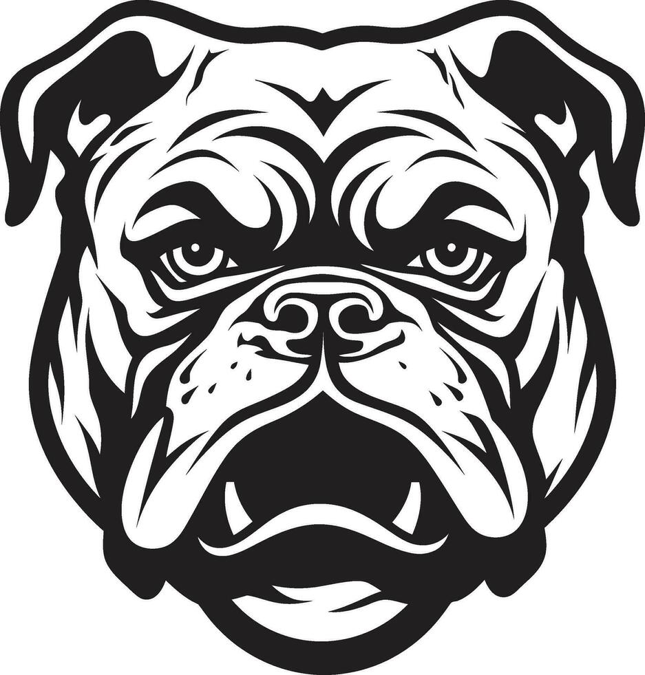 vettore abilità artistica svelato bulldog emblema potente zampe nero bulldog icona nel vettore