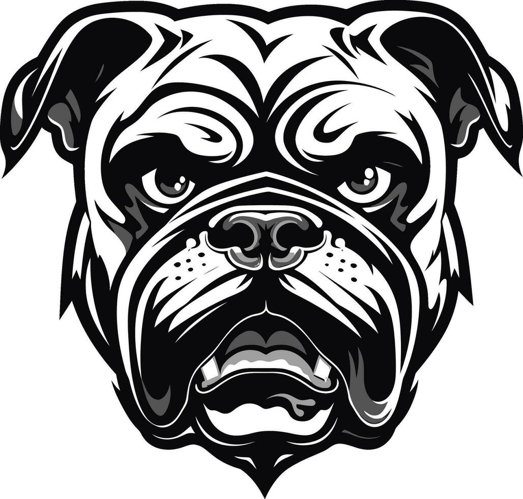 grassetto e impavido nero logo con bulldog bulldog reali nero logo vettore icona