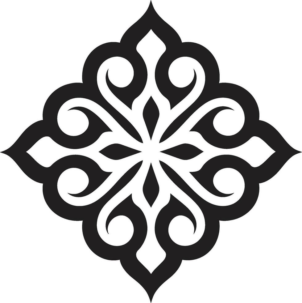 intricato floreale Magia Arabo logo nel nero iconico mezzo orientale bellezza svelato nero vettore icona