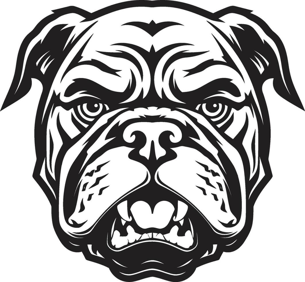 grassetto e impavido nero logo con bulldog bulldog reali nero logo vettore icona